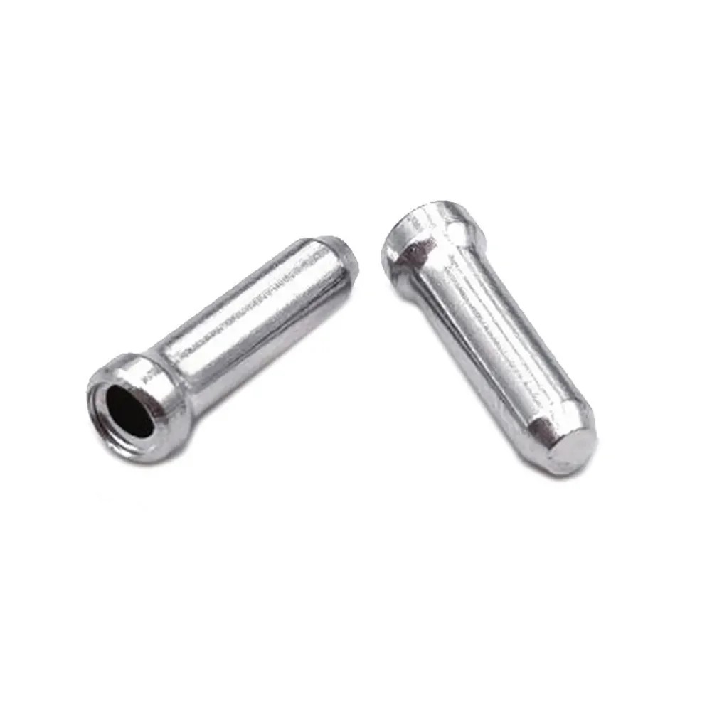 100 Bike Cable End Cap Silver Brake Shifter Wire Crimp Mountain Bicycle Aluminum