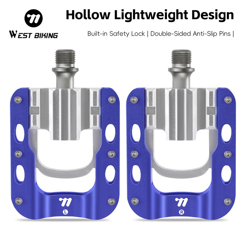 Aluminium Bicycle Foldable Pedals 3 Bearings Cycling Folding Bike Pedals Blue