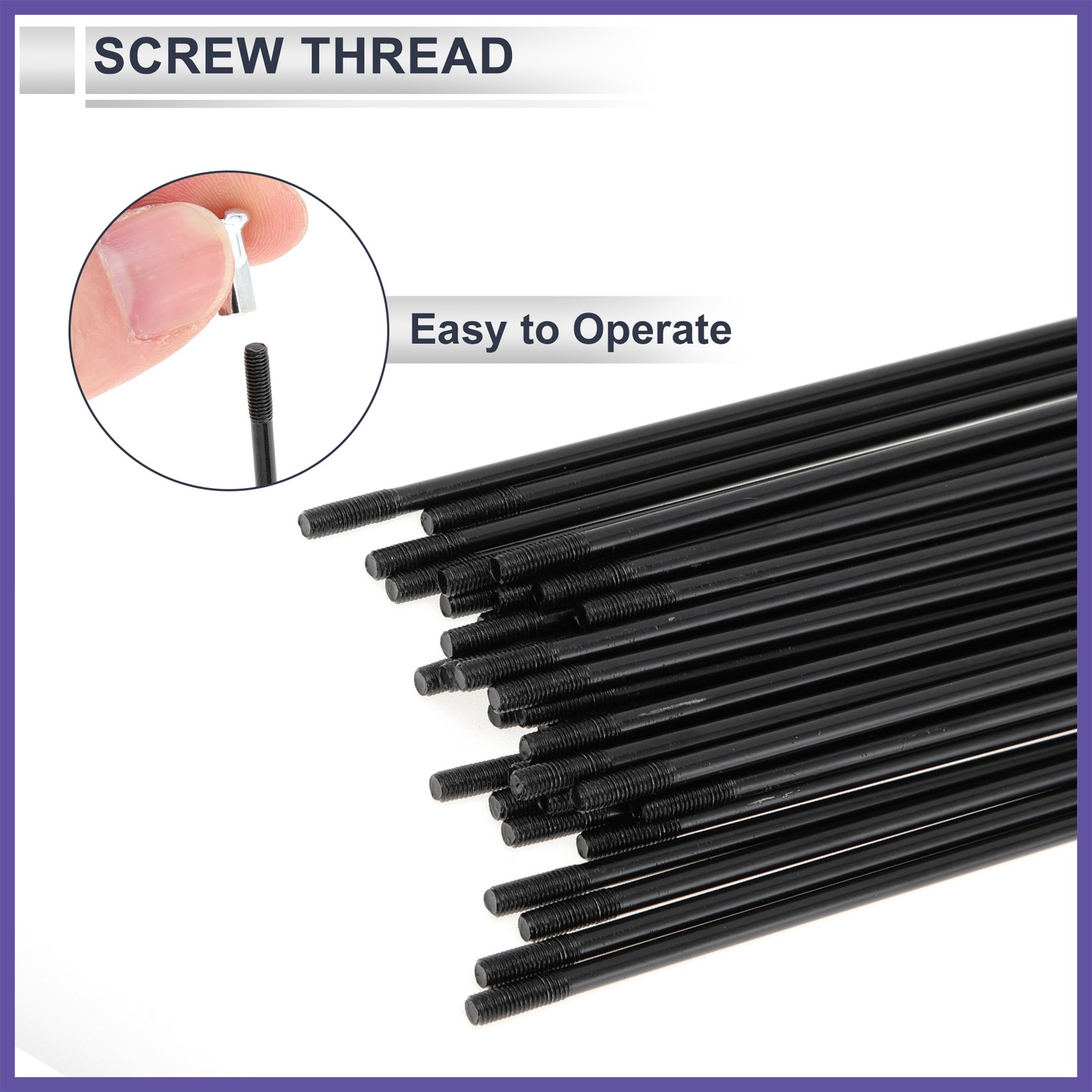 1Set 12G 74mm Length Bicycle Spokes Nipple Carbon Steel Black Universal