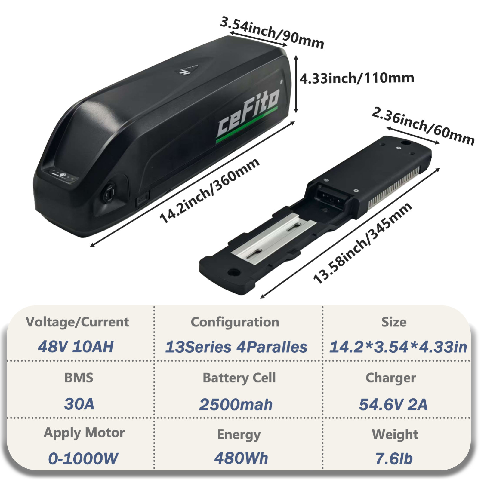 48V 10Ah 0-1000W Hailong Ebike Battery 48V Electric Bike Lithium Battery Pack