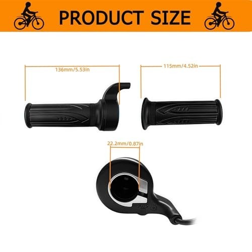EBike Full Twist Throttle 3 Pin Waterproof 12V-72V Electric Scooter Accelerator