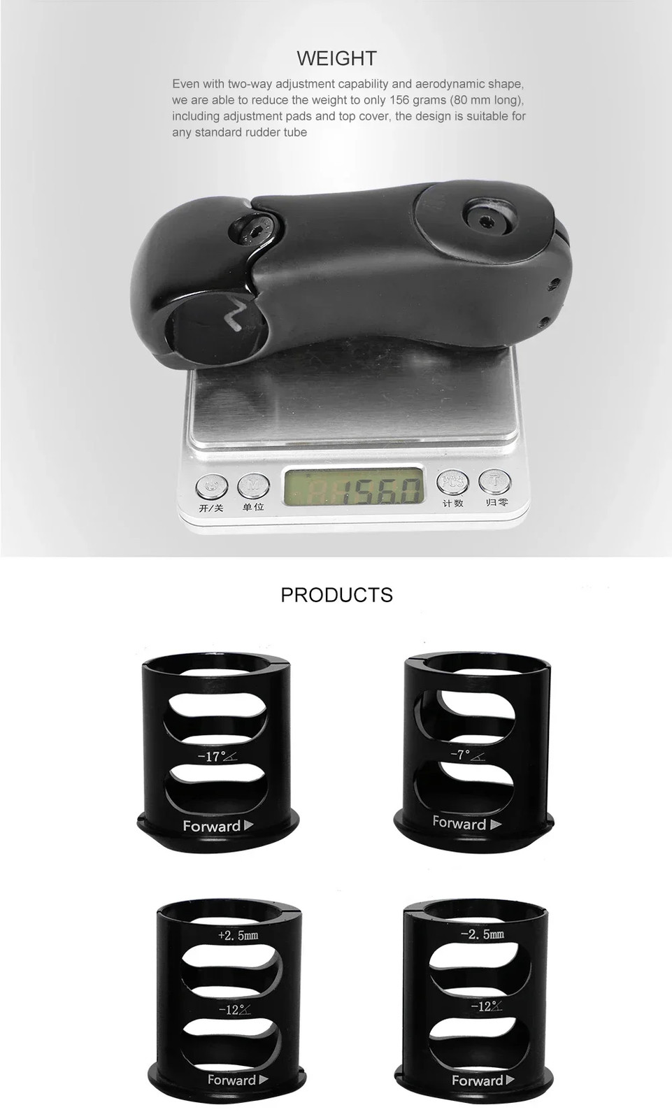 Mountain/Road Bicycle Carbon Stem 3 Degrees Adjust with Computer Mounts