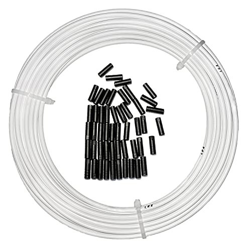 Farbetter Bicycle Shift Cable Housing 4mm x 50ft with 50 End Caps White