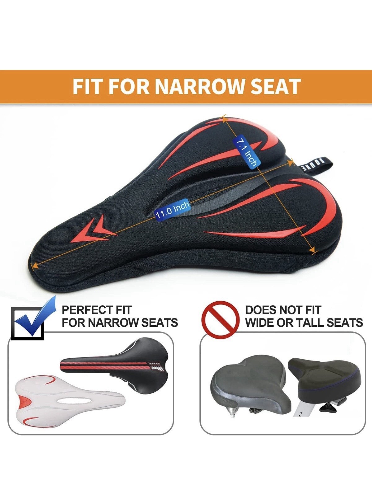 NEW! Bike Seat Cover, Gel Padded Bike Seat Cushion, Bicycle Saddle Pad