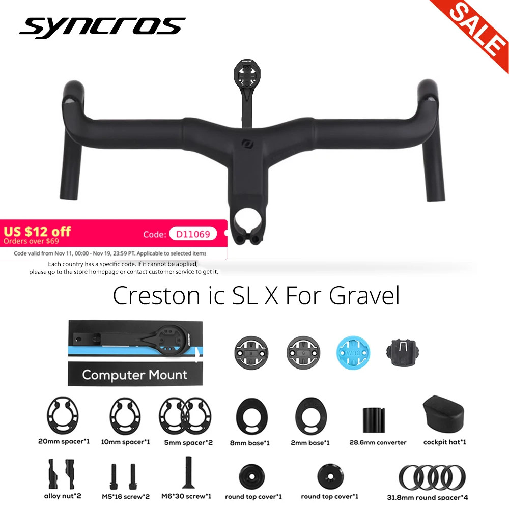 Carbon Gravel Integrated Road Bicycle Drop Bar Internal Cable Routing with Mount
