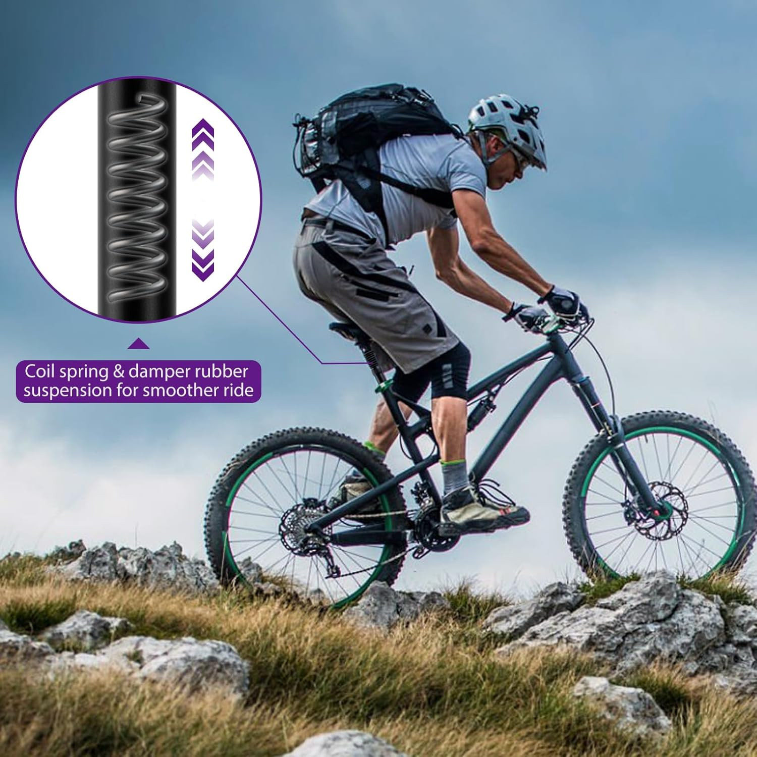 Zoom Bike Suspension Seatpost: 27.2/30.9/31.6 X 350 Mm Shock Absorber Damper Bic