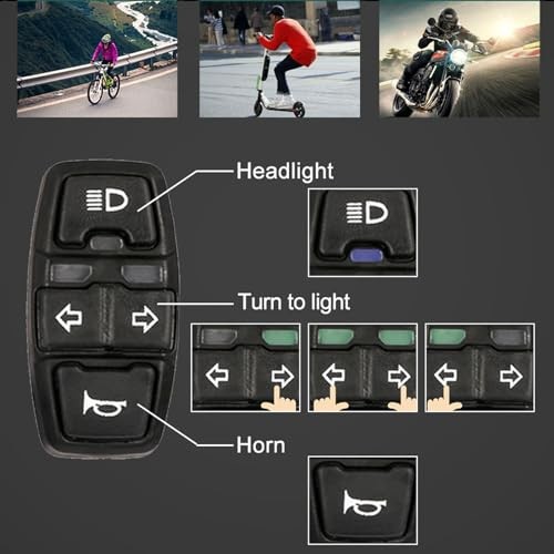 Universal Ebike Light and Horn Switch Turn Signal Switch 3 3-in-1 switch DK336