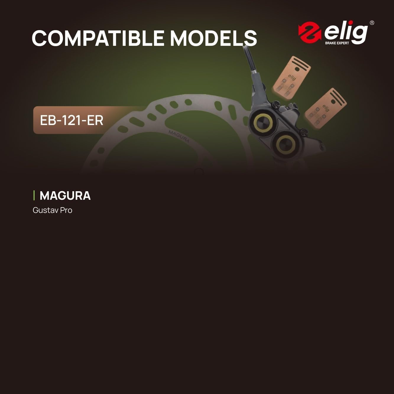 ELIG Bike Disc Brake Pads for Magura Gustav Pro 4 Piston｜Mountain Bike/eMTB/Trai