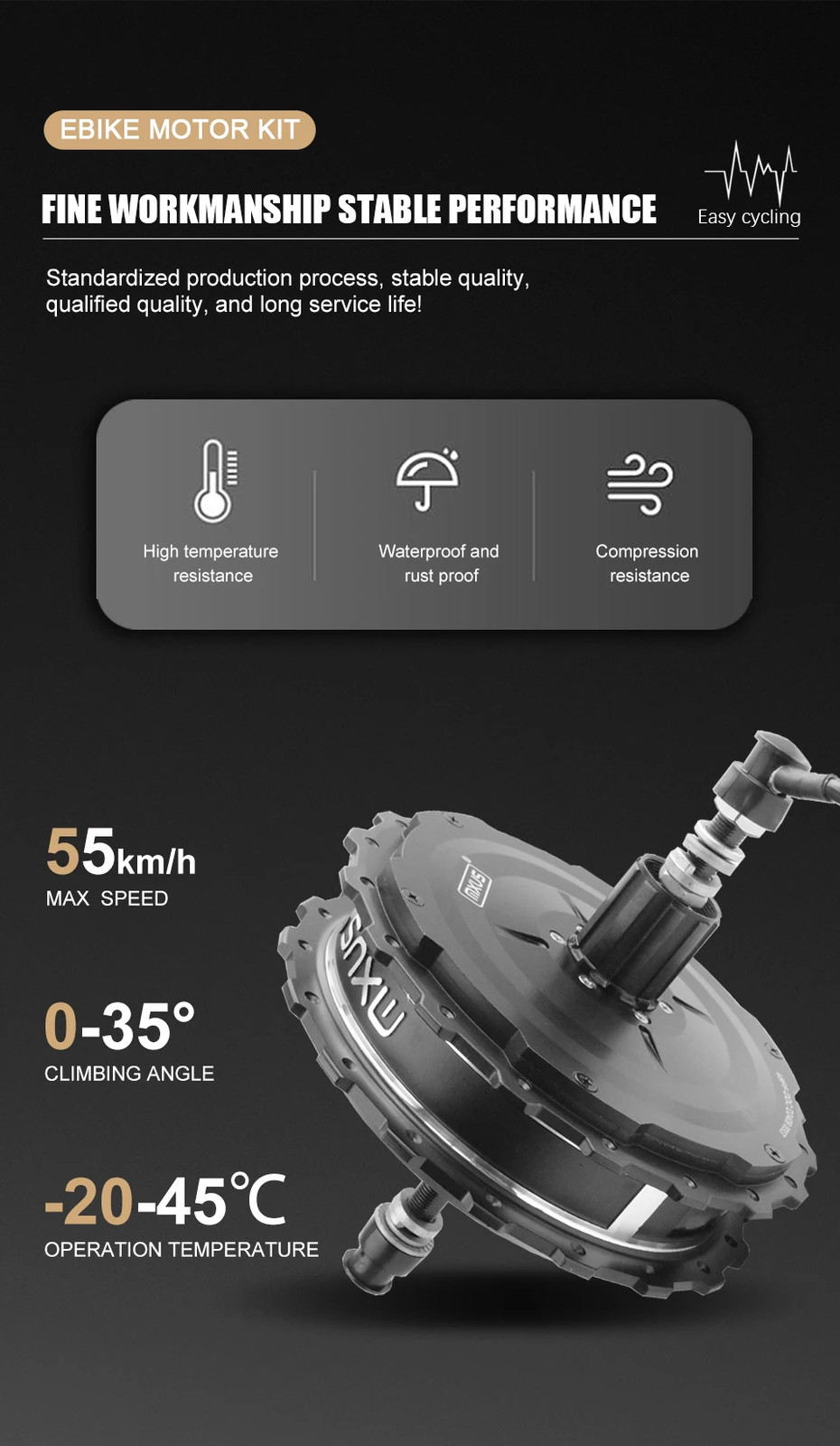 48V750W EBIKE Conversion Kit Rear Cassette Motor Wheel For Bicycle 20 29in 700C