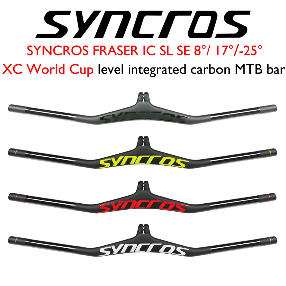 Angle -8/-17/-25 Degrees Syncros Carbon MTB Bicycle Integrated Handlebar