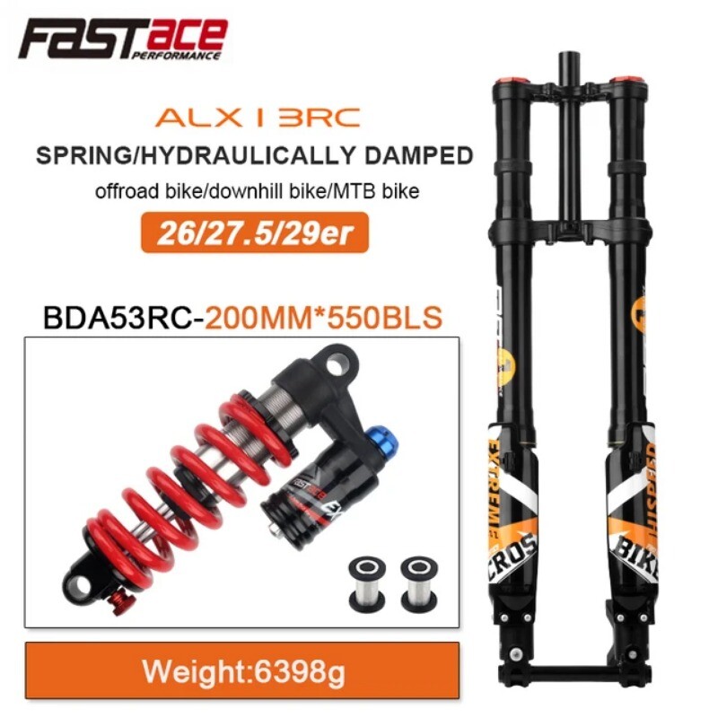 DH MTB Dirt Electric Bike Hydraulic Suspension Fork 26/27.5/29er Travel 200mm