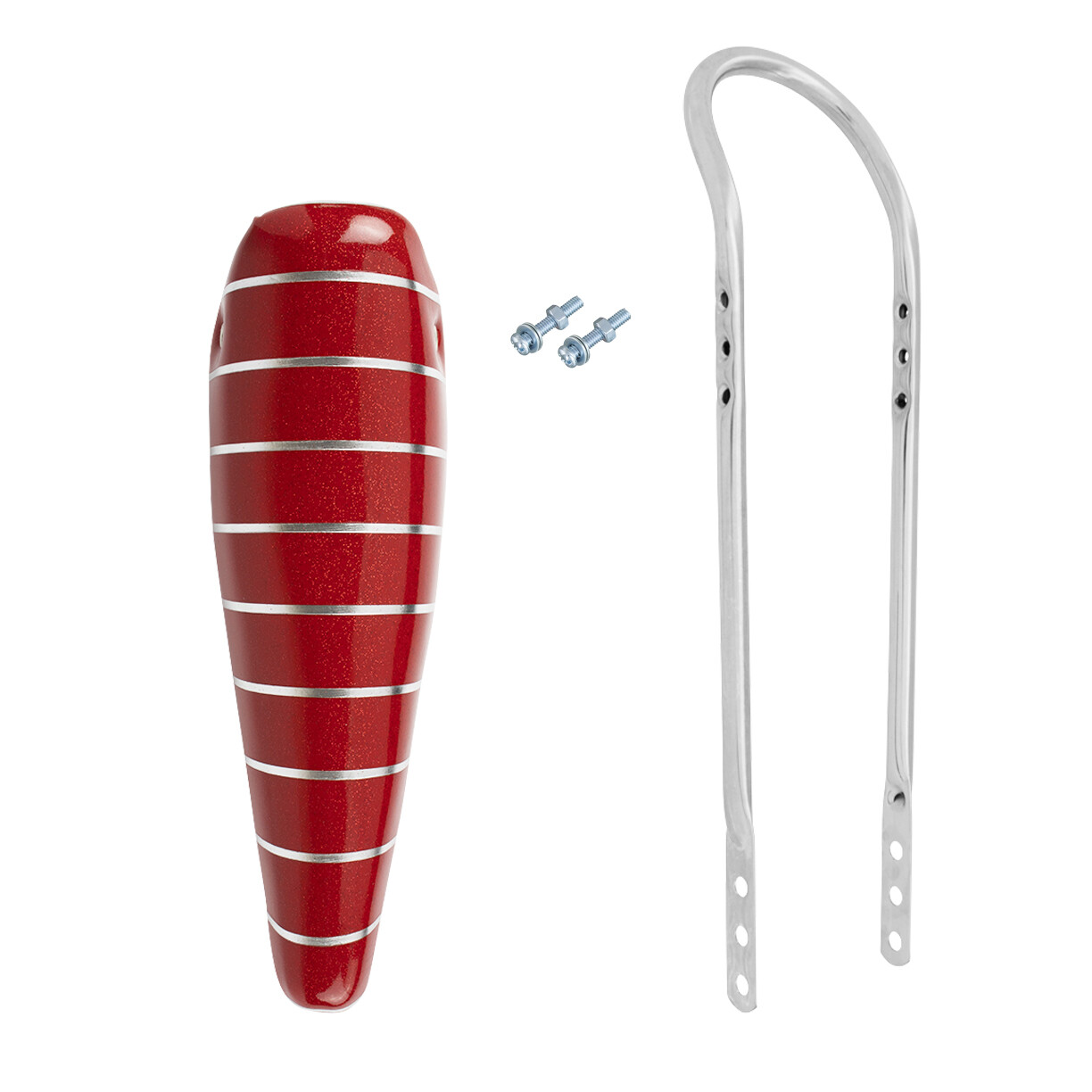 16″ OG ORIGINAL LOWRIDER Red/Silver BANANA SEAT W/ Chrome Sissy Bar FOR 16″ Bicy