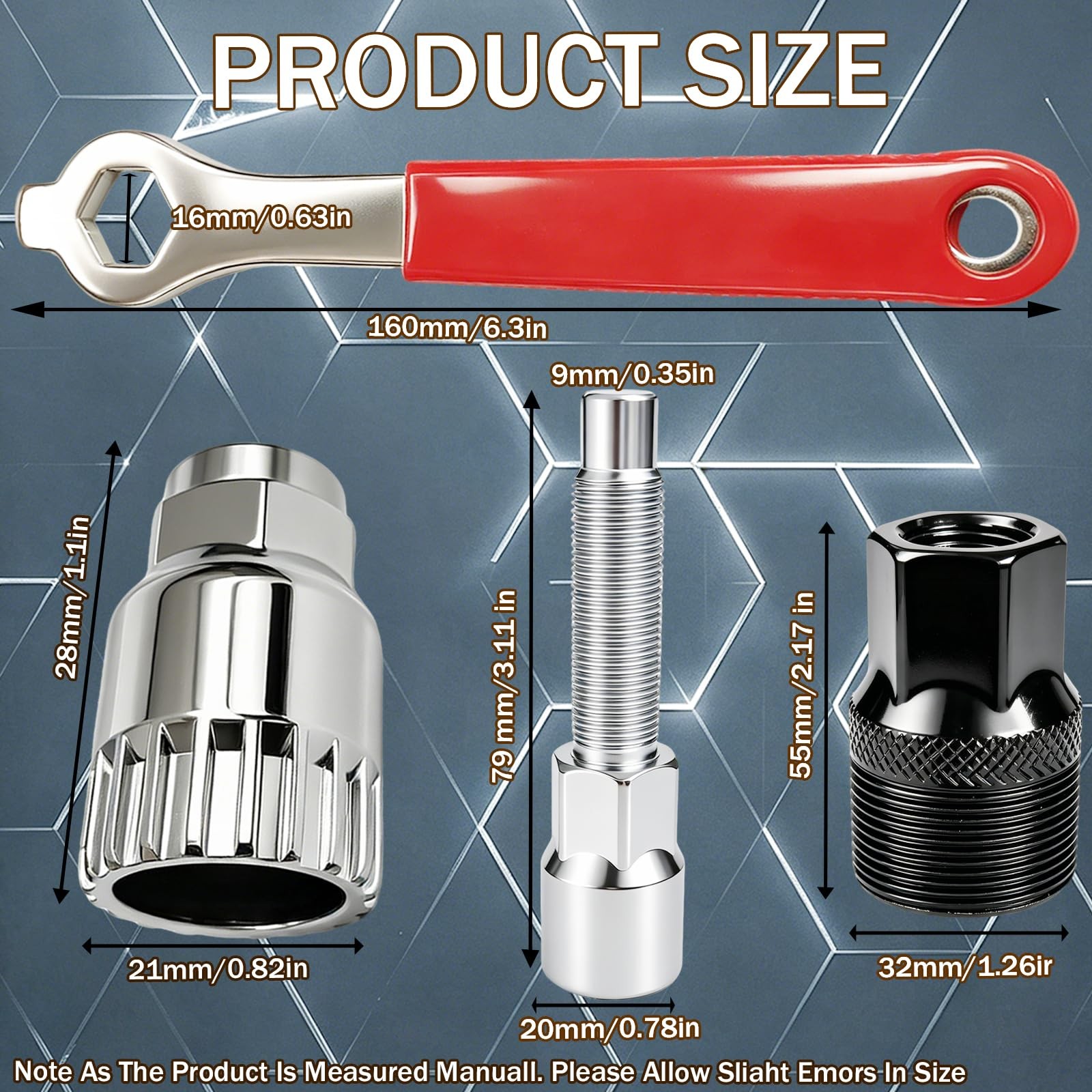 Black Crank Puller and Bottom Bracket Remover Bike Tool Set