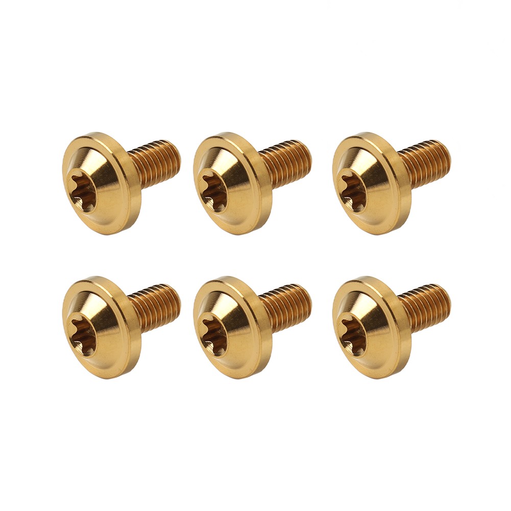 6x Universal Bolts M5 Truss Torx Screw M5x10mm For Bike Motorcycle gold