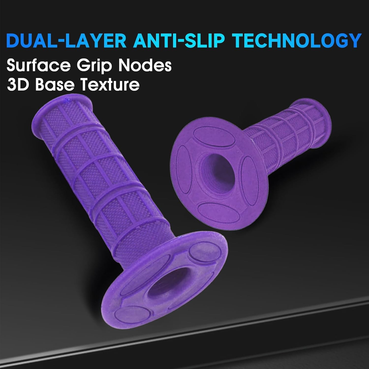 Dirt Bike Handlebar Grips 7/8″ Rubber Handle Grips Universal for Color: purple
