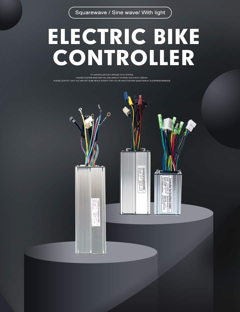 15A-50A E-bike Square Sine Wave Controller Use for 250W-3000W E-bile Motor