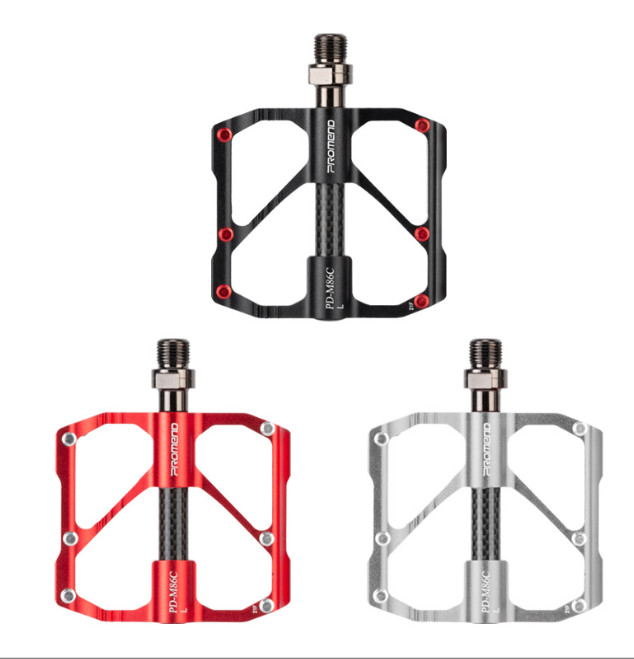 PROMEND 3 Bearings Bicycle Flat Pedal Carbon Tube Titanium MTB Road Bike Pedal