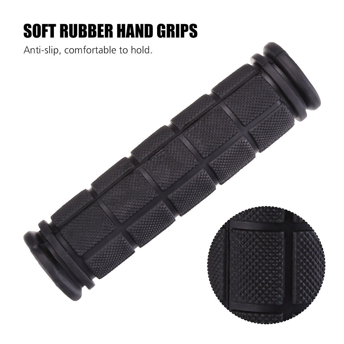 2 PC Mountain Bike Bicycle Cycling Handlebar Anti-Slip Soft Rubber Hand Grips