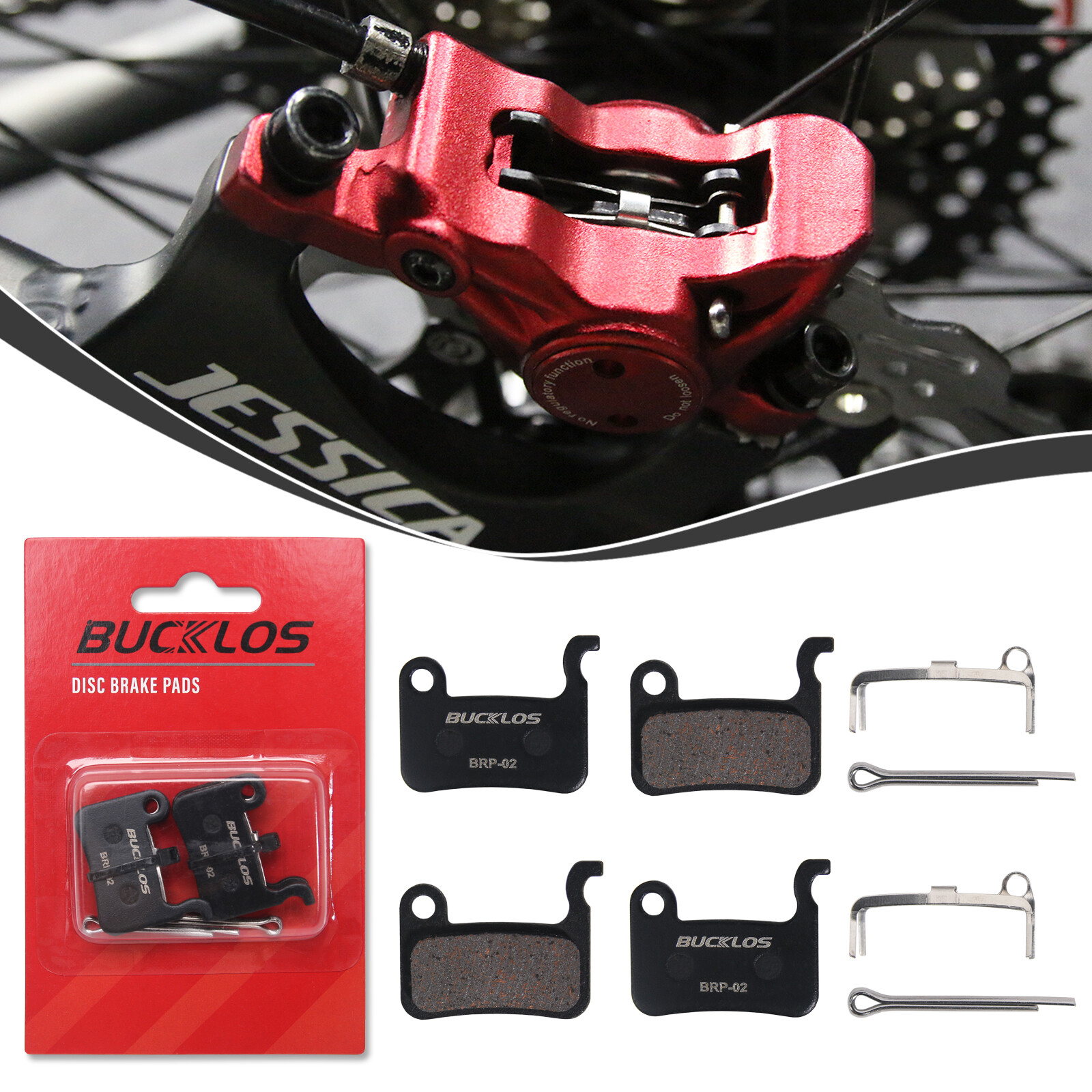 4 pairs MTB Semi-metallic Disc Brake Pads for Shimano M06 M07Ti A01S ZOOM M800