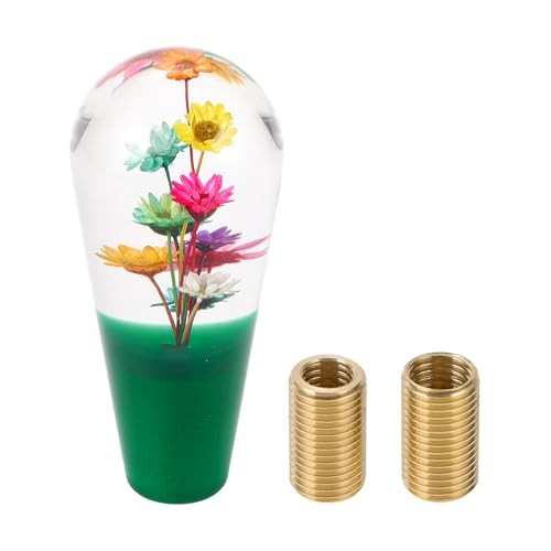 Flower Shift Knob Universal Gear Shifter Knob Acrylic Stick Shifter Lever Green