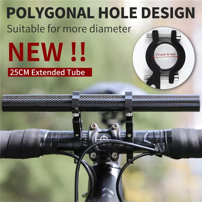 West Biking Bicycle Handlebar Extender Carbon Fiber Double Clamp Mount 18-35mm