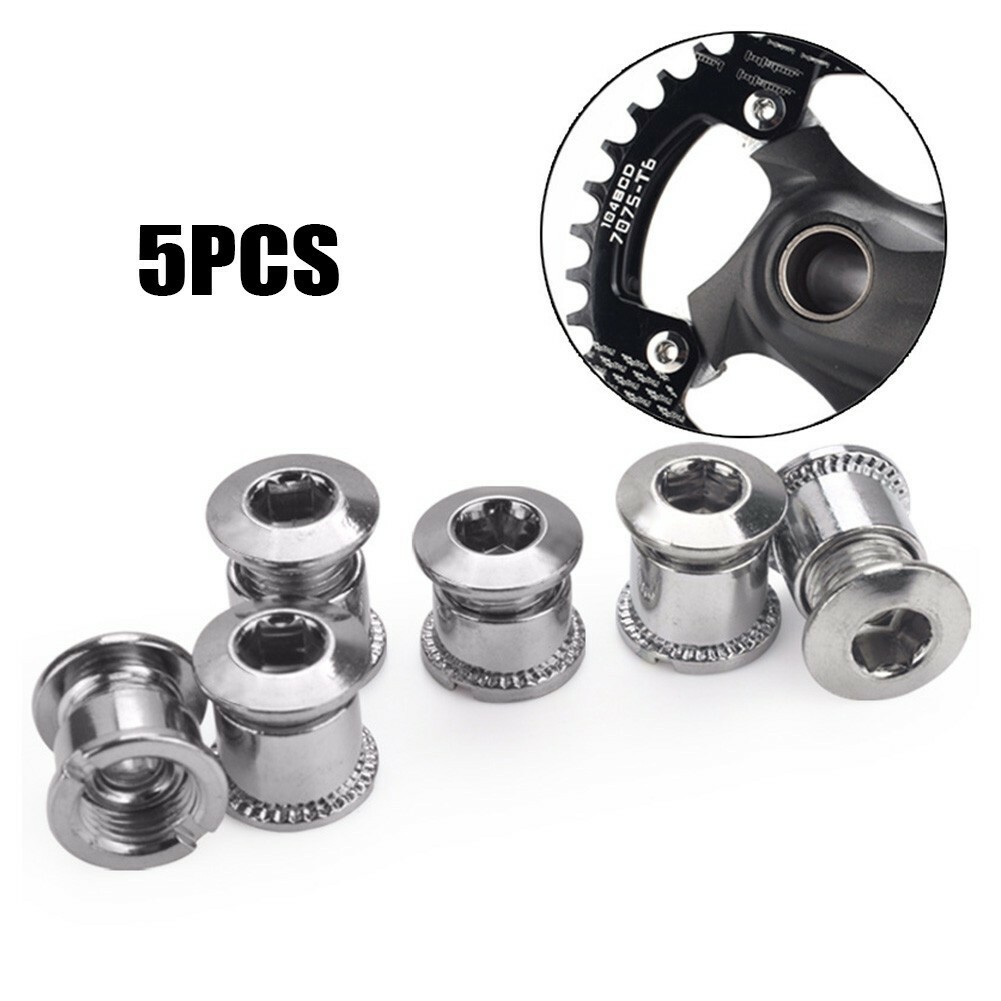 5 Crankset Silver Sport Stainless High Quality 5 Set Steel Bike Chainring Bolts