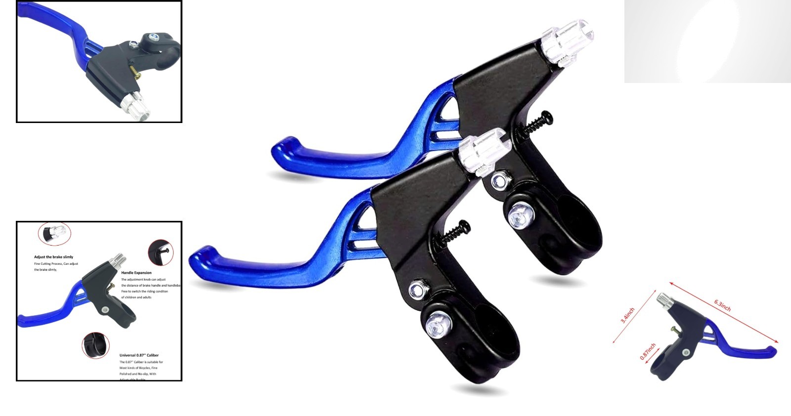 Upgraded Aluminum Alloy 4-Finger Brake Handles for Ultimate Bike Control – Blue