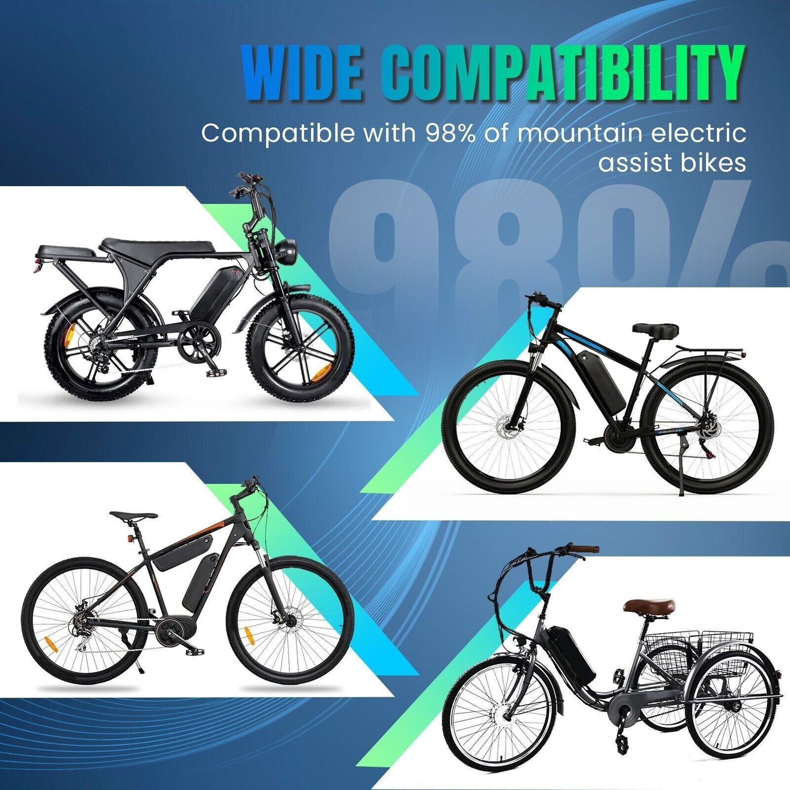 Hailong ebike battery 52V 20Ah 200W~2000W Electric Bicycle Bike Li-Ion Battery