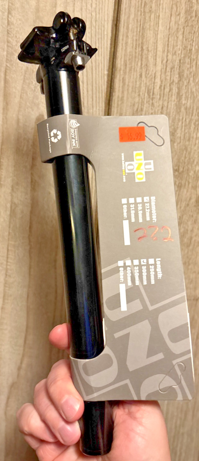 Kalloy SP-369 300mm Micro-Top Bike Black Alloy Bike Seatpost – 27.2mm