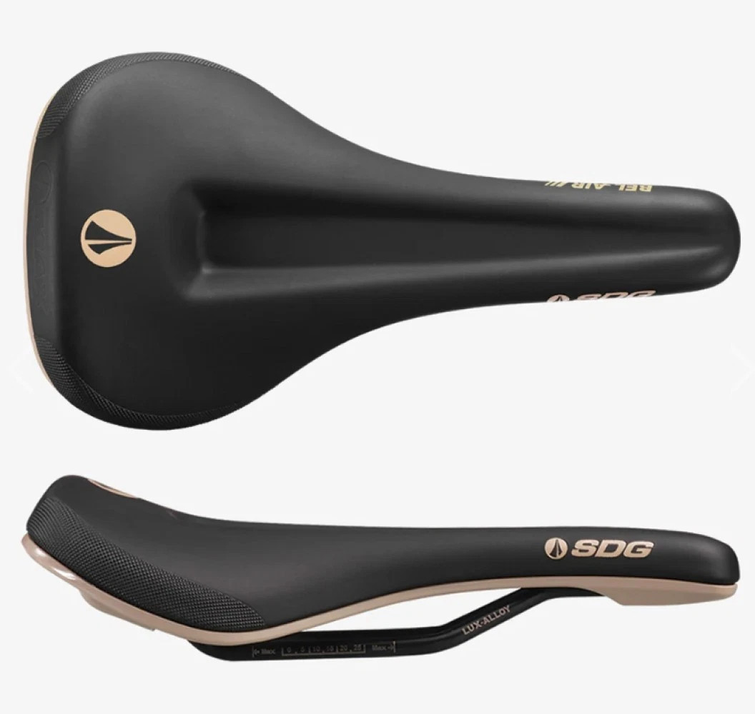 SDG Bel-Air Max Bike Bicycle Saddle Road MTB E-MTB Comfort Saddle – Black/Tan