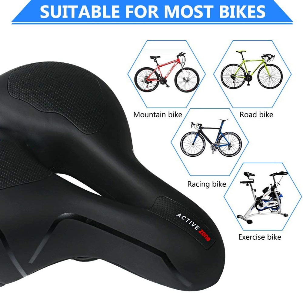 New Bicycle Saddle Shock‑Absorbing Reflective Strip Seat for Mountain Road Bikes
