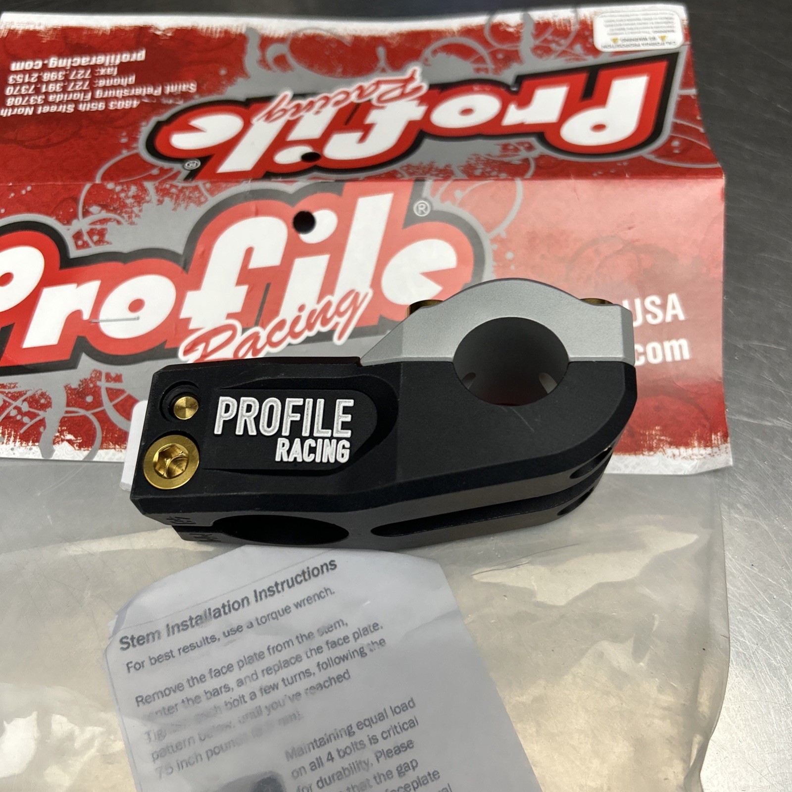 Profile Racing Push Stem F-1 limited Edition Black/gold 48mm