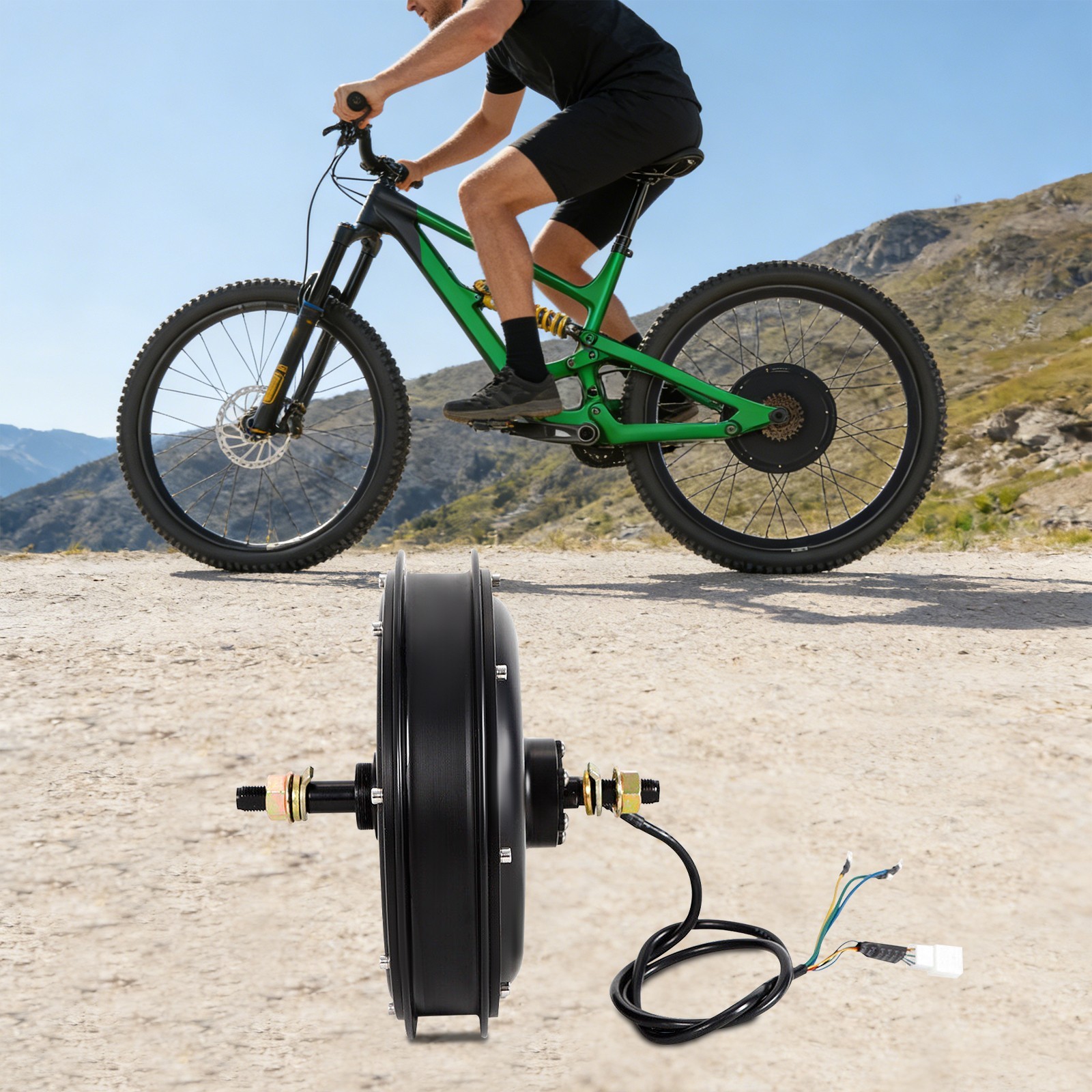 1500W E-Bike Conversion Kit 48V Fat Ebike Hub Motor Hub Rear Wheel Motor 55N.m~