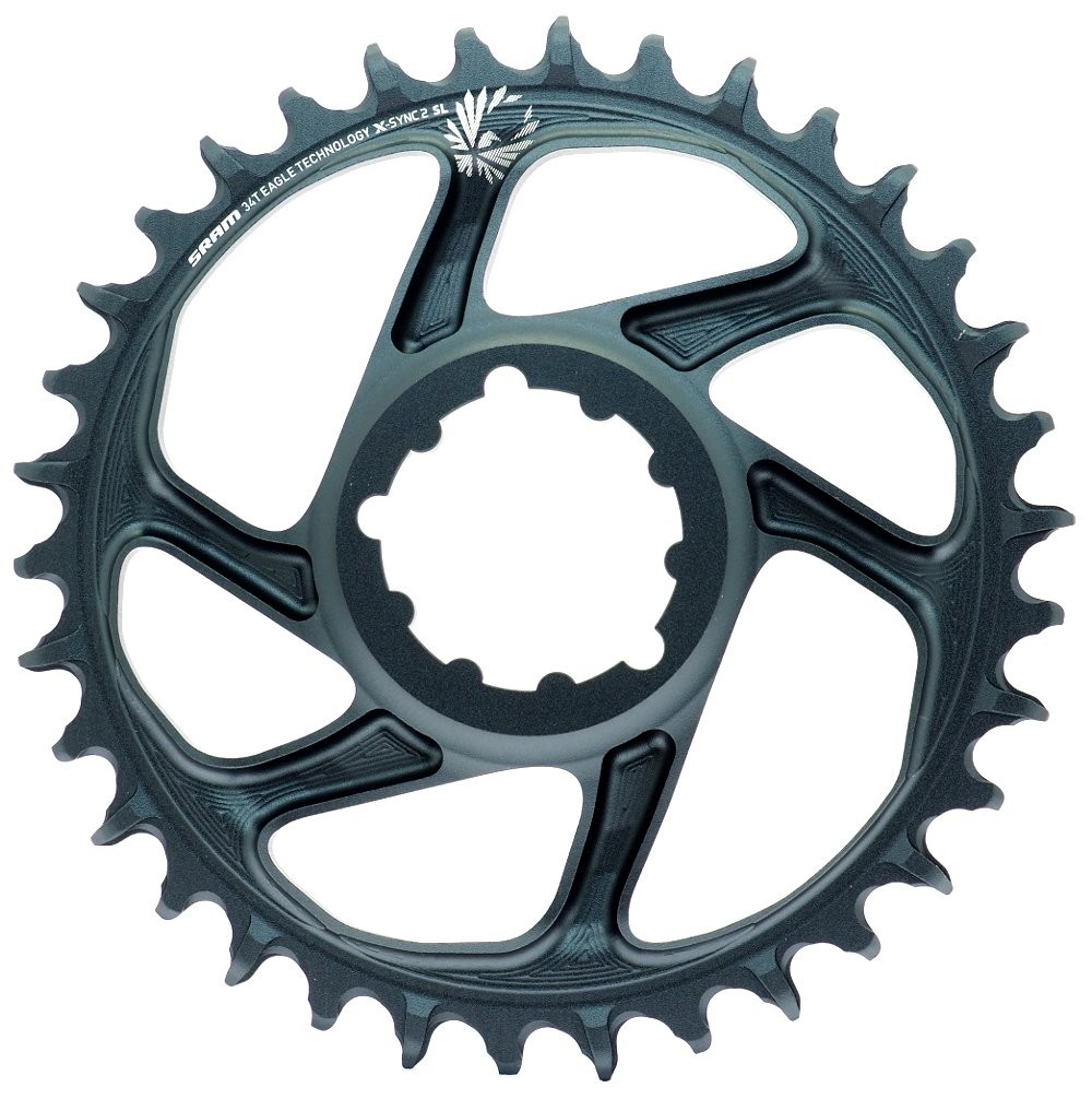 Sram AXS XX1 Eagle 12s Super Light DM 34T Chainring 6mm Offset Lunar Grey