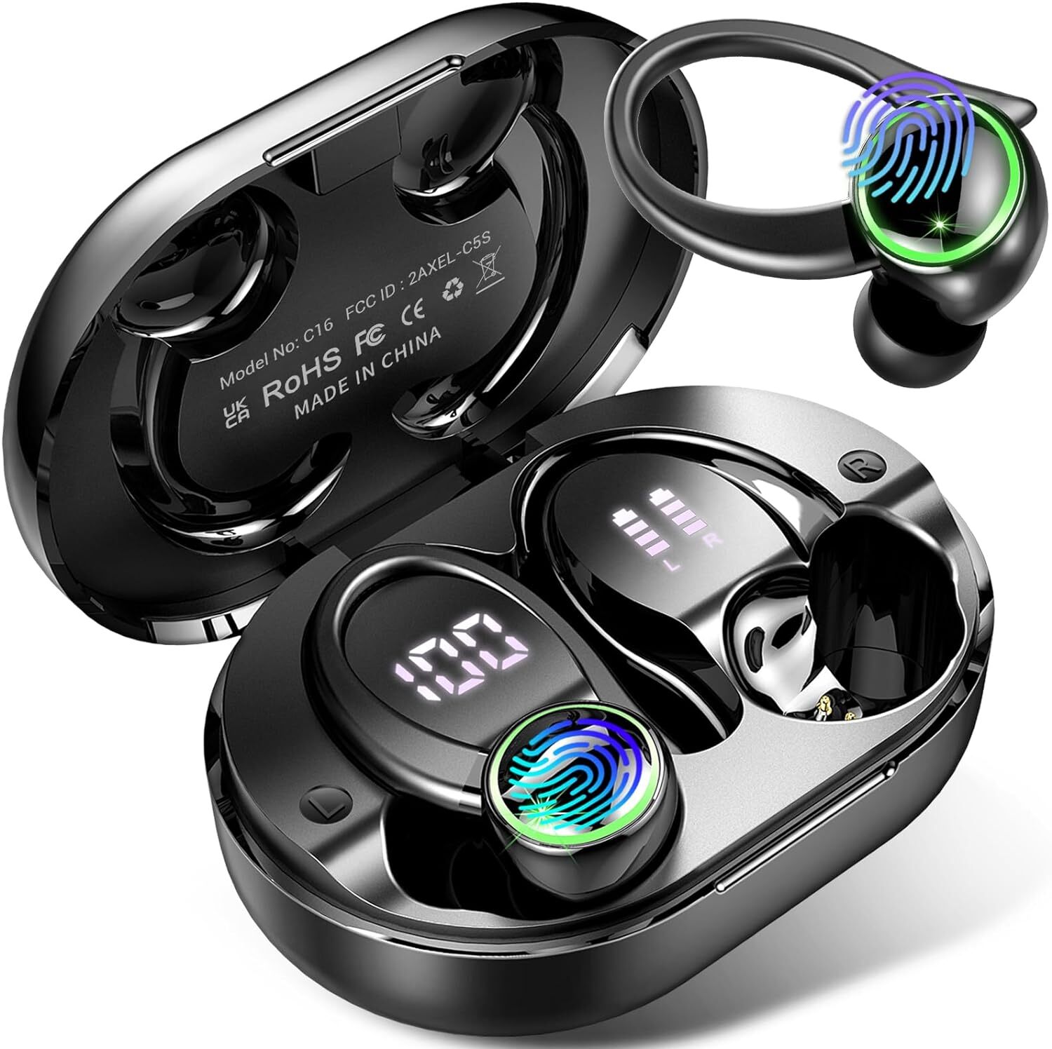 TWS ENC Wireless Bluetooth 5.3 Earbuds Gym Workout Headphones for Samsung Galaxy