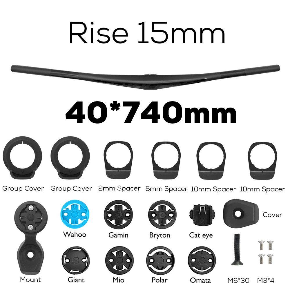 Carbon Integrated Cockpit MTB Handlebar 40mm/50mm/60mm 28.6mm with Mount