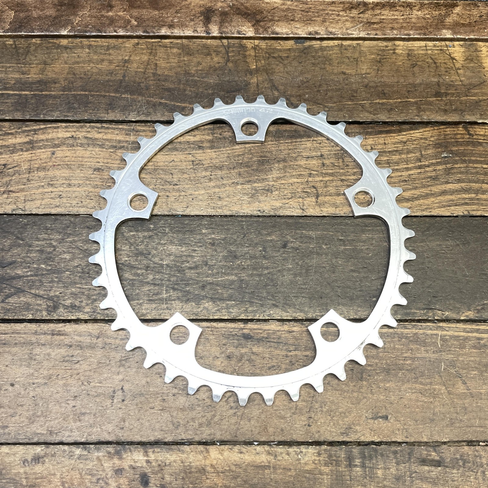 Vintage Shimano 42T Chainring 130 BCD 5-Arm Silver Alloy 80s Road Bike Aluminumu