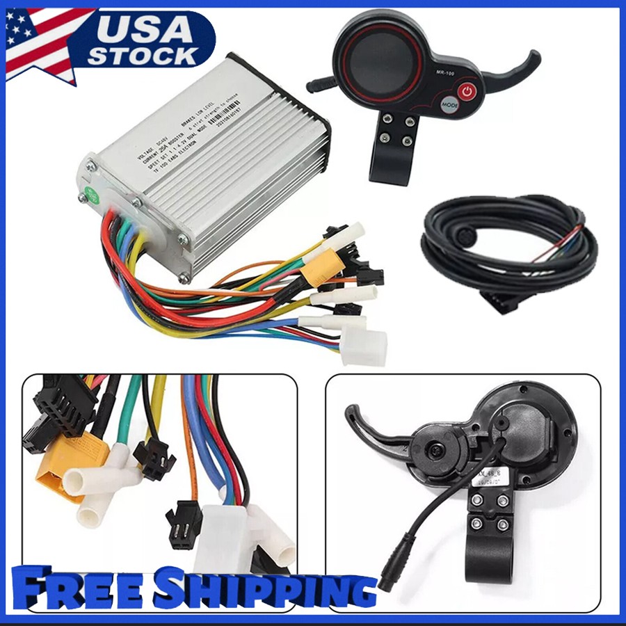 1200W 48V-25A Brushless Motor Controller + LCD Display + 6 Pin Cable For Scooter