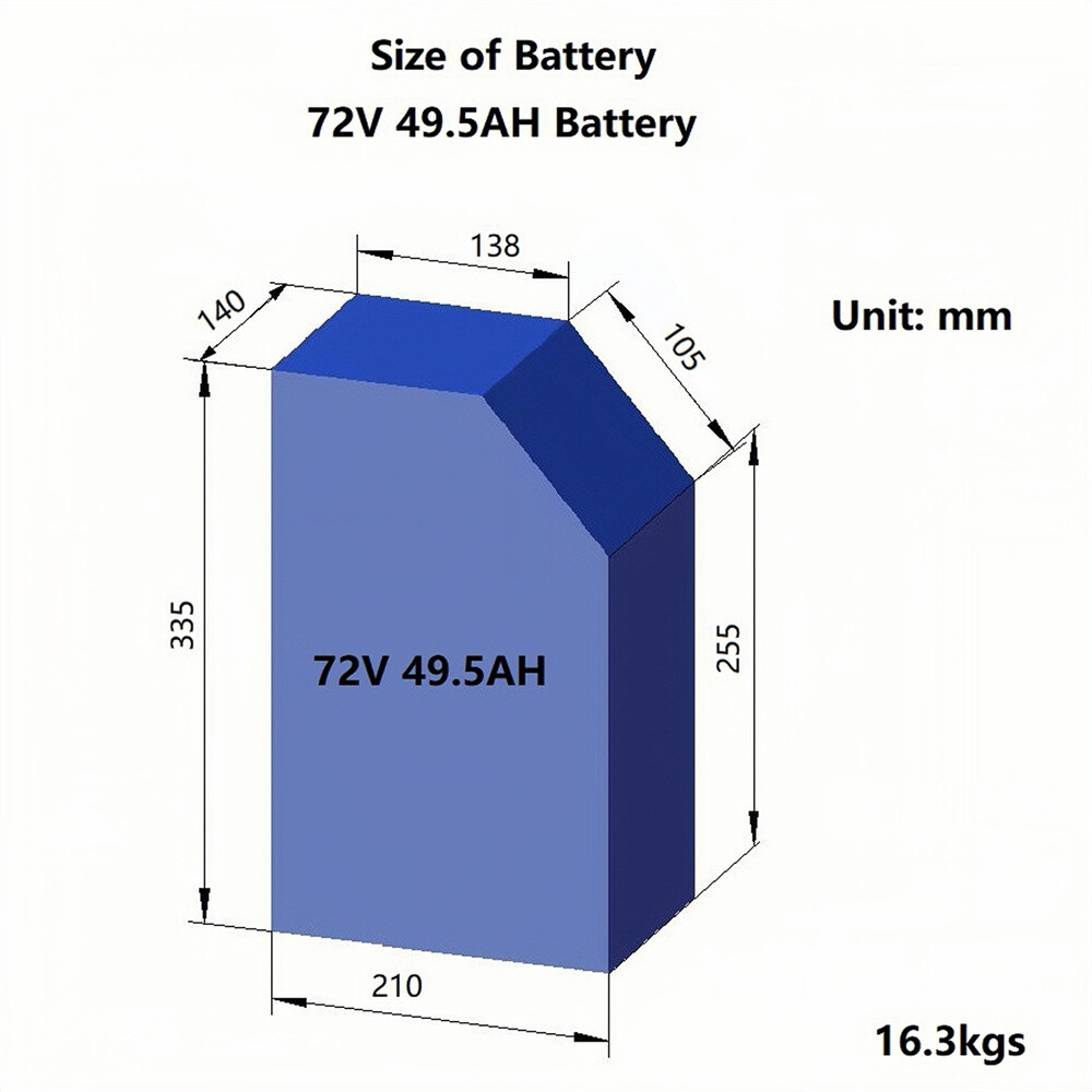 72V 40AH/45AH/49AH 150A-200A BMS Batter-y for Ebike Fat Stealth Bomber 5000W