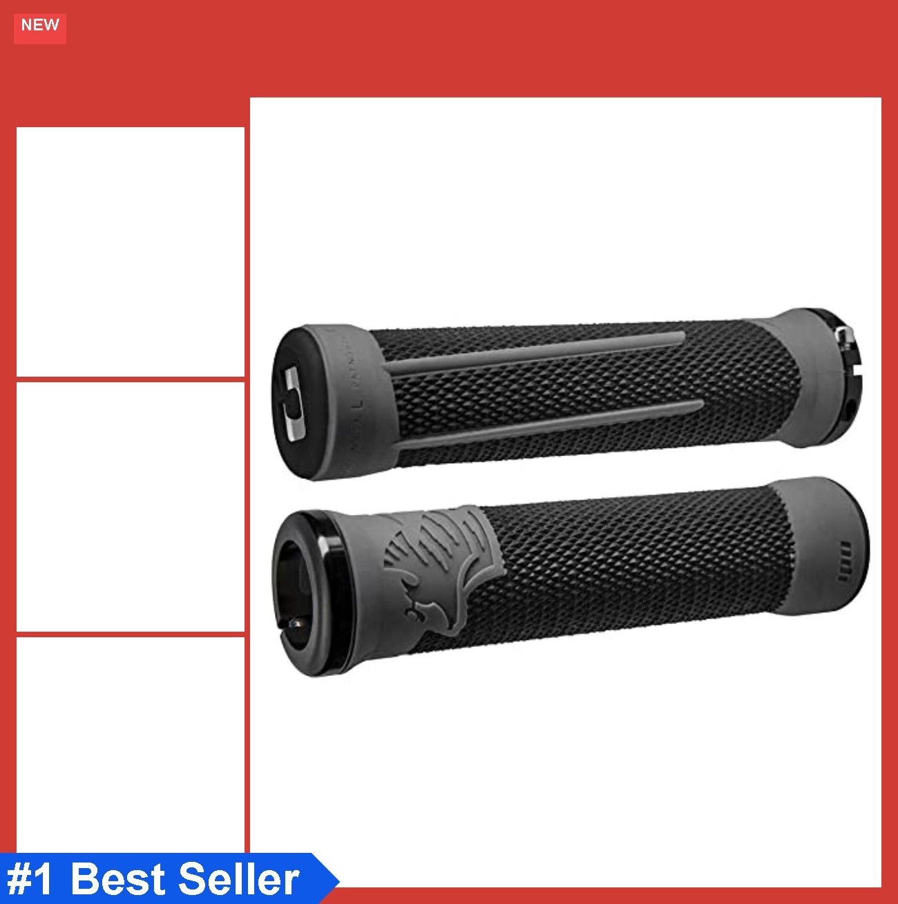 Mountain Bike Grips Synthetic Rubber Black Increased Diameter Offset Design