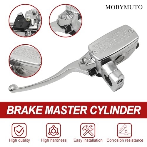 Universal 1″ 25mm Motorcycle Brake Master Cylinder Lever – Chrome Handle – Left