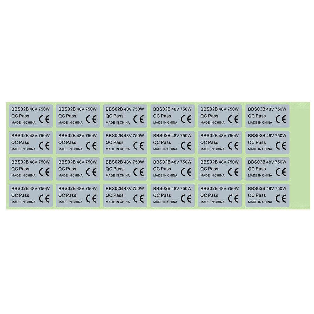 6Pcs 48V 750W BAFANG BBS02B BBSHD Mid Drive Motor Stickers Legal For Ebike Label