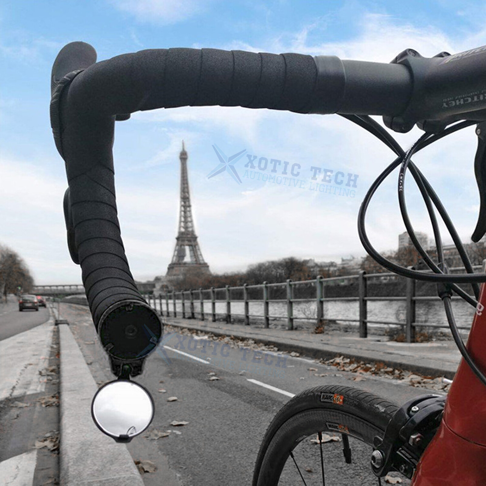 2PCS Black Road Bike Handlebar Adjustable Bicycle Bar End Rearview Mirror kit