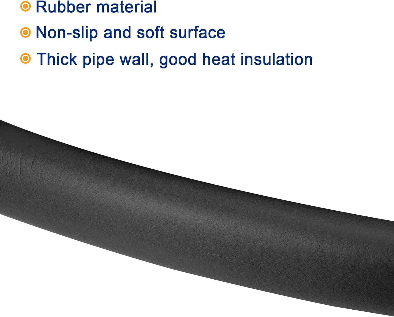 Foam Grip Tubing Handle Grips 7/8″(22mm) ID 3/16″(5mm) Wall Thick 20″ Black Non-