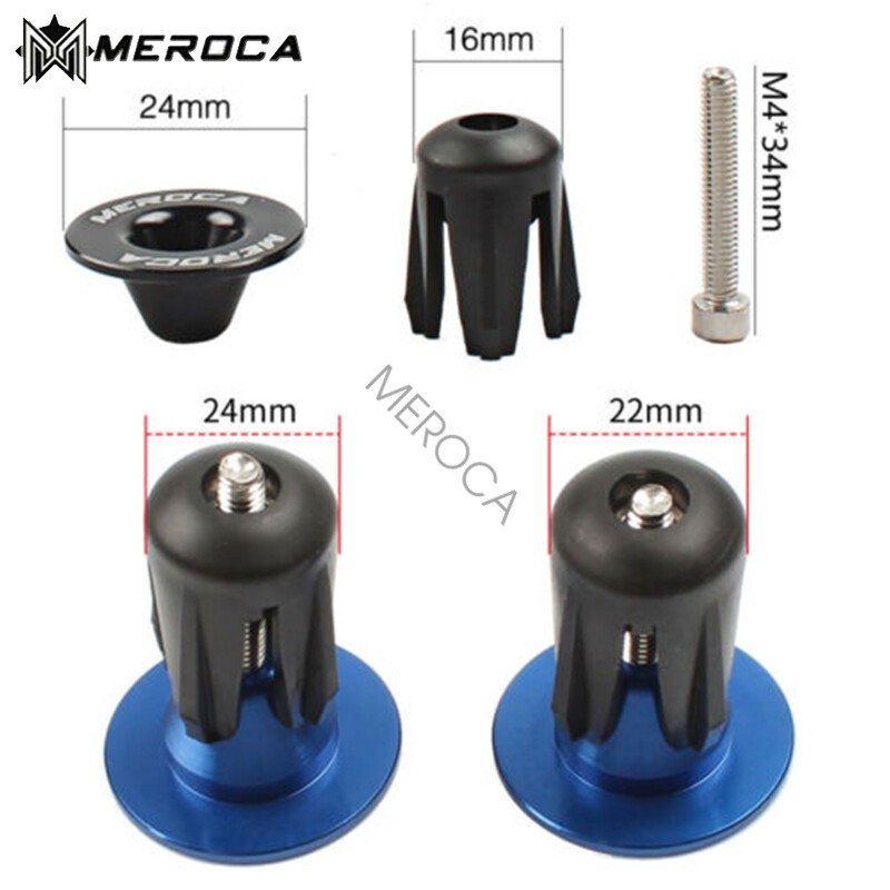 1 Pair Aluminum Bicycle Handlebar End Plug Mountain Bike Flat Riser Bar Grip Cap