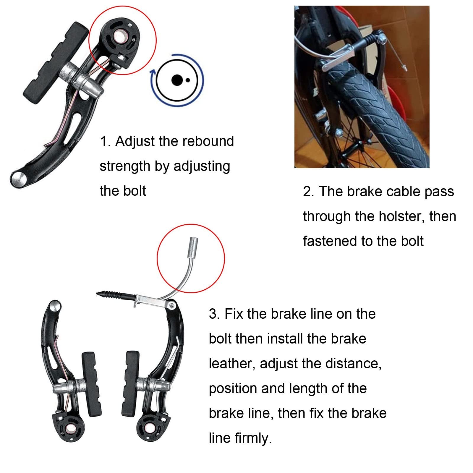6-Piece Bicycle Brake Accessories Set – Aluminum Brake Levers, V-Brake, Brake Wi