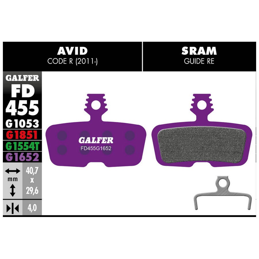 Purple Mix Brake Pads For SRAM Code R, RSC, Guide RE, DB8 FD455G1 E-Bike