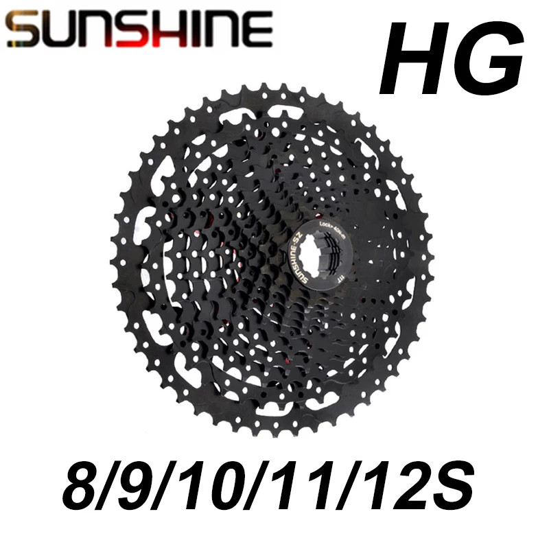 SUNSHINE Black Cassette 8S 9S 10S 11S 12S MTB Bike Road Bicycle Freewheel 11V 12