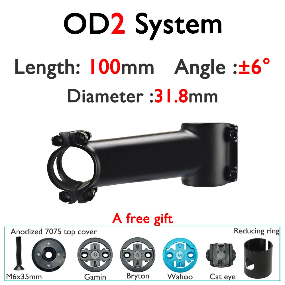 Road / Mountain Bike Carbon Stem 6° 12° 17° 60-120mm Fork Clamp Diameter 31.8mm