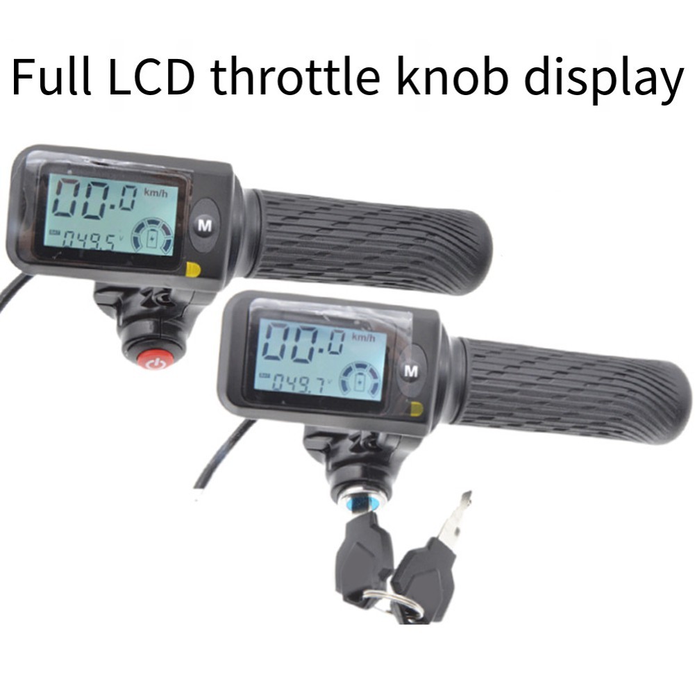 Throttle Grip Set For EBike With Larger LCD Display 36V 48V 60V 6 Pin 8 Pin